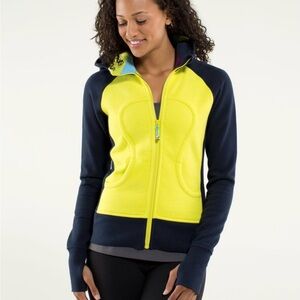 Lululemon Athletica Scuba Yellow & Purple Activewear Jacket (Size 6)